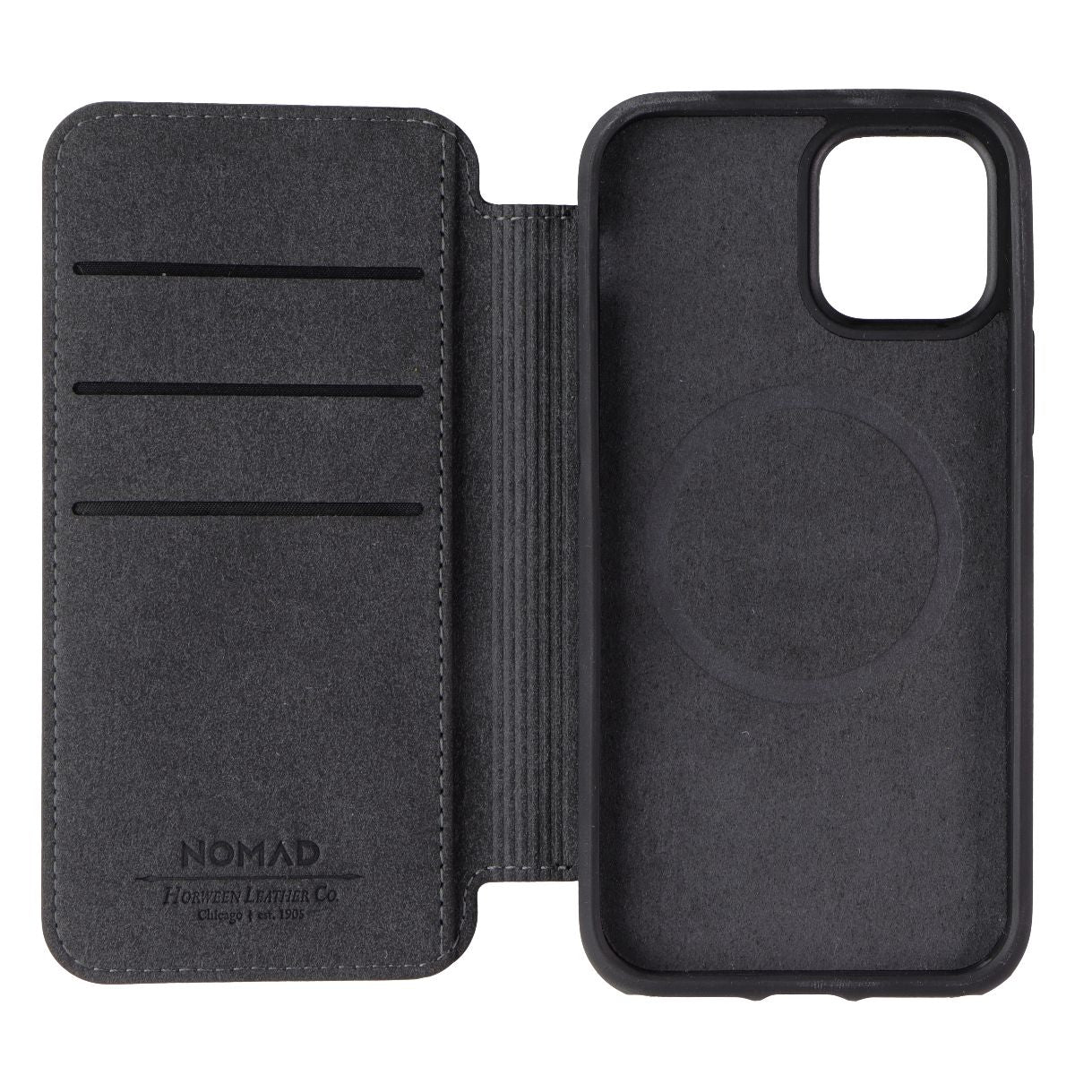 Nomad Rugged Folio Wallet Case for MagSafe for iPhone 12 Pro - Black Horween - New - Image 3