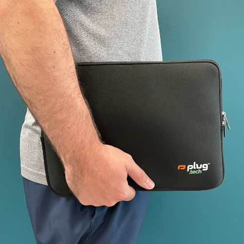 Plug 13.3-Inch Laptop Mac Sleeve, Protective Case with Zipper - Black - Image 3
