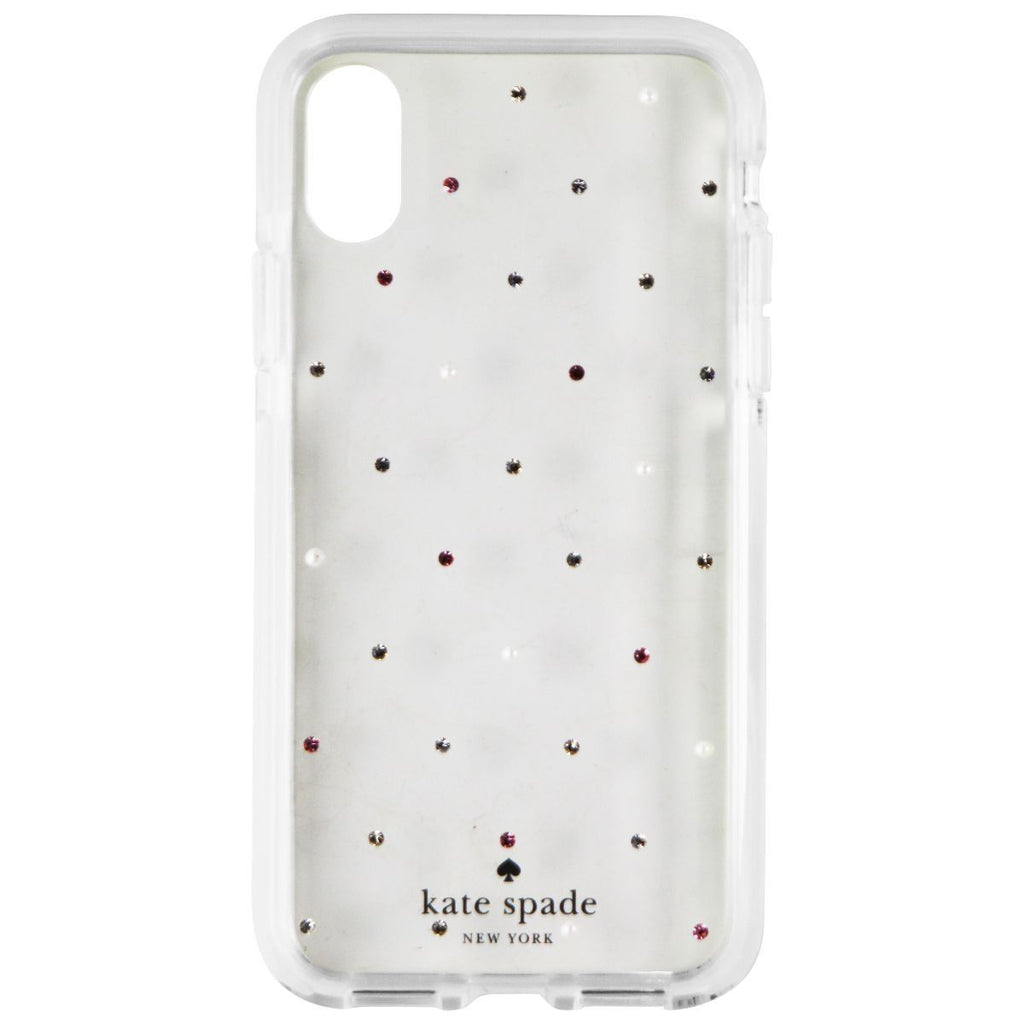 Kate Spade Defensive Hardshell Case for iPhone XS and X - Clear / Pin Dot Gems - New - Image 2