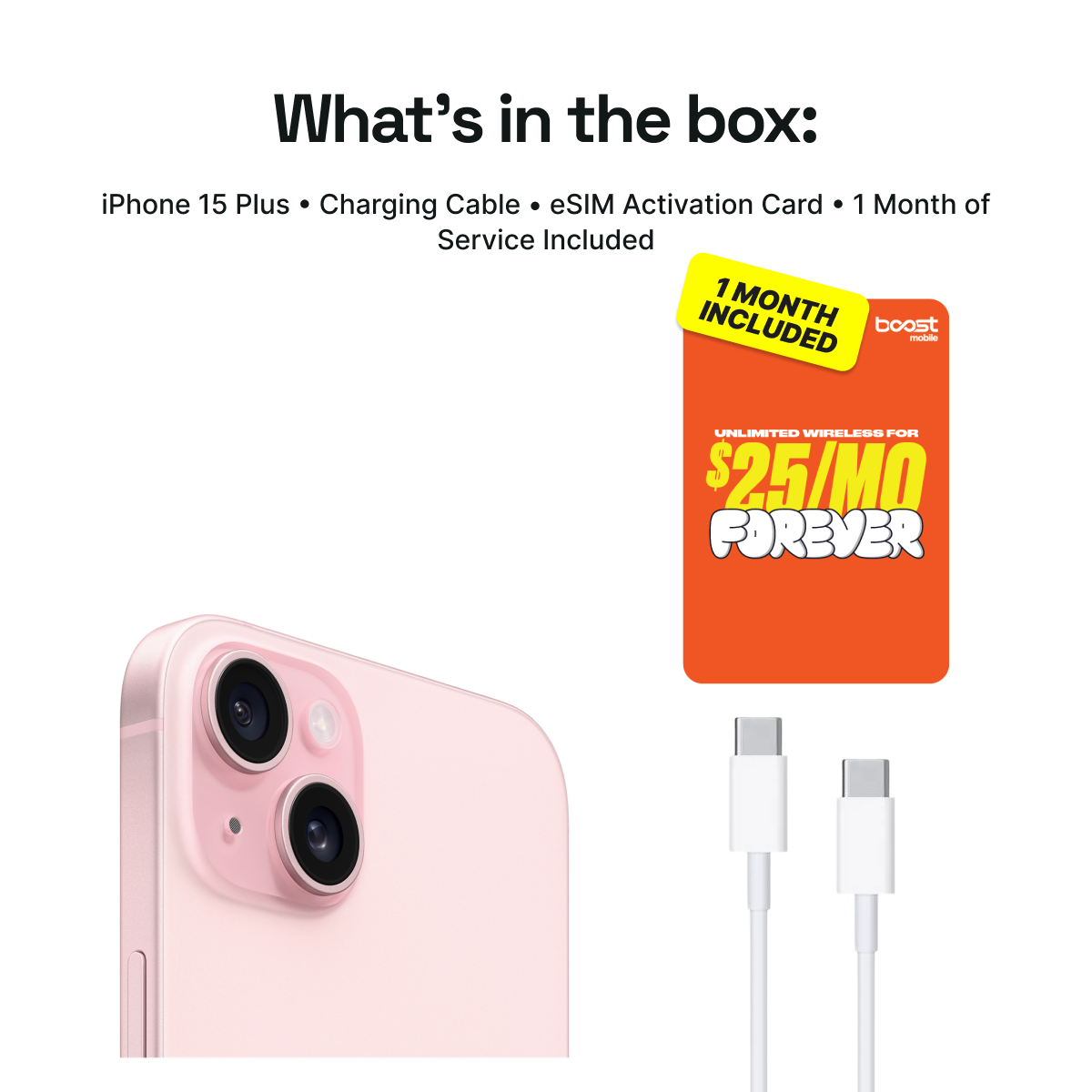 iPhone 15 Plus Connected Pack (Unlocked) + 1 Month Boost Mobile - Image 2
